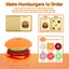 Wooden Sandwich Stacking Toys, Montessori Toys with Flash Cards Burger Food Ear Carousel 7