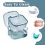 Retainer clean Case, Orthodontic Denture Bath Box with Strainer Basket (Blue) Carousel 5