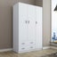 180cm Wardrobe Cabinet Bedroom Clothes Storage Organiser Cupboard 3 Doors White Carousel 3