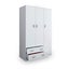 180cm Wardrobe Cabinet Bedroom Clothes Storage Organiser Cupboard 3 Doors White Carousel 5