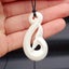 Natural Hand Carved Maori Bone Carving Pendant Necklace - Whale Tail Hook Carousel 1