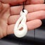 Natural Hand Carved Maori Bone Carving Pendant Necklace - Whale Tail Hook Carousel 2