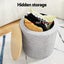 Artiss Storage Blanket Box 40Cm Linen Round Grey Blanket Boxes Carousel 5