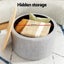 Artiss Storage Blanket Box 60Cm Linen Round Grey Blanket Boxes Carousel 5