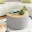 Artiss Storage Blanket Box 60Cm Linen Round Grey Blanket Boxes Carousel 6