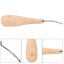 leather tool Rhombus Awl Steel Cone Punching Leather Tool Beech Handle Diamond Carousel 3