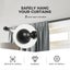 Marlow Steel Curtain Rod Quiet Rail Pole Pommel Set Extendable Adjustable Black Carousel 3