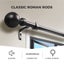 Marlow Steel Curtain Rod Quiet Rail Pole Pommel Set Extendable Adjustable Black Carousel 5