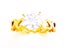 Gold Plated Stainless Steel Couple Rings with Hollow Heart & Zirconia Carousel 3
