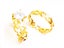 Gold Plated Stainless Steel Couple Rings with Hollow Heart & Zirconia Carousel 7