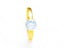 Gold Plated Stainless Steel Zirconia Couple Rings Carousel 6