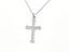 Sparkling Zirconia White Gold Cross Pendant Necklace Carousel 2