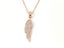 Sparkling Zirconia-Adorned Rose Gold Leaf Pendant Carousel 1
