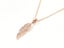 Sparkling Zirconia-Adorned Rose Gold Leaf Pendant Carousel 2