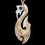 Large Flame Brushed Manaia Matau, handcrafted bone pendant Carousel 1