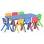 Kids Table and Chairs Study Desk Furniture 120cm Plastic Table 8 Chairs Carousel 1