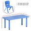 Kids Table and Chairs Study Desk Furniture 120cm Plastic Table 8 Chairs Carousel 2