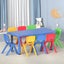 Kids Table and Chairs Study Desk Furniture 120cm Plastic Table 8 Chairs Carousel 7