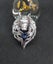 Wolf head with dark blue set brooch Carousel 3