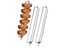 2 X Chicken Wing Metal Grilling Forks BBQ Grilling Rails Carousel 1