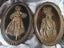 Vintage Pr large oval copper wall plaques of woman C18th dress Karen craft Carousel 2