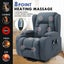 Recliner Chair Electric Massage Chair Lift Heated Fabric Lounge Sofa Grey Blue Carousel 5