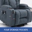 Recliner Chair Electric Massage Chair Lift Heated Fabric Lounge Sofa Grey Blue Carousel 14