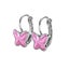 Silver Premium Crystal Butterfly Earrings "Vanessa" (Pink) Carousel 3