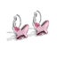Silver Premium Crystal Butterfly Earrings "Vanessa" (Pink) Carousel 4