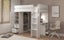 Albany Single Loft Bunk - Full White, Desk, Drawers, Wardrobe & Shelving Carousel 4
