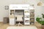 Hartford Single Loft Bunk - White / Oak, Desk, Drawers, Wardrobe & Shelving Carousel 5