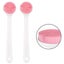 Long Handle Bath Brush Silicone Non-Slip Back Scrubber & Shower Brush-Pink Carousel 1