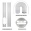 Portable AC Window Vent Kit 1.5m 5.1inch Exhaust Hose 130mm flat nozzle 1.3m of Carousel 4