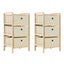 Storage Racks With 3 Fabric Baskets 2 Pcs Beige Cedar Wood Storage Bins & Basket Carousel 3