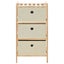 Storage Racks With 3 Fabric Baskets 2 Pcs Beige Cedar Wood Storage Bins & Basket Carousel 5