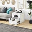 Zoomies Pull-Out Cat Litter Box Enclosure - White Carousel 4