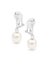 Genuine Sterling Silver and Cultured Pearl Clip On Drop Earrings Carousel 1