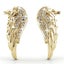 18K Gold Crystal Stud Earrings "Wings" Carousel 1