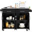 Large Kitchen Island with Storage Drawers & Cabinets & Towel Bar & Spice Rack Carousel 6