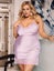 Silk Satin Lace Nightgown Lavender Size 16 to 18 Carousel 1