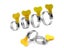 5 Pcs 8-44mm Adjustable Yellow Plastic Handle Hand Twist Hose Clamps Worm Carousel 1