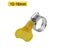 5 Pcs 8-44mm Adjustable Yellow Plastic Handle Hand Twist Hose Clamps Worm Carousel 7