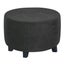 Stretch Round Ottoman Cover Foot Stool Slipcover Footrest Cover-Black Carousel 1