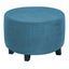 Stretch Round Ottoman Cover Foot Stool Slipcover Footrest Cover-Peacock blue Carousel 1