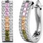 18K White-Gold Crystal Huggie Earrings "Justine" Carousel 1