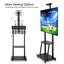 32"-75" Mobile TV Basket Mount Floor Stand Mobile Wheel Carousel 4