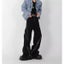 American Trendy Brand Men Black Zipper Design Slit Slightly Flared Pants Carousel 7