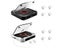 Portable CD Player Bluetooth 5.1 Speaker Stereo CD Players LED Screen 3.5mm CD Carousel 7