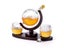 Whiskey Decanter Globe Set With 2 Etched Globe Glasses Oval Tray Gift For Man Carousel 7