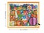 HUACAN Cross Stitch Bookshelf Scenery Needlework Set 14CT 40x50cm Carousel 1